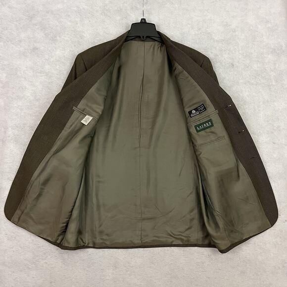 Vintage Lauren Ralph Lauren Blazer Mens Size 43R Brown Wool Single 3 Button 1996 - Picture 11 of 16